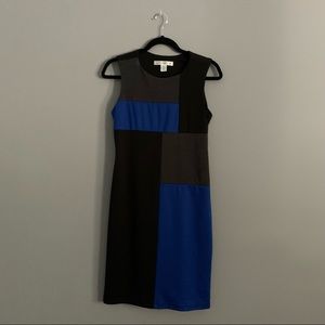 AA Studio Size 8 Blue and Black Bodycon Dress